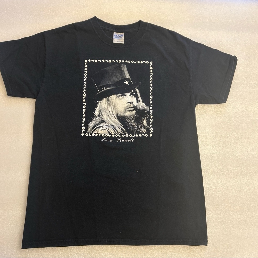 Leon Russell- Same Old Song Shirt-Classic Black T Shirt- Gildan M